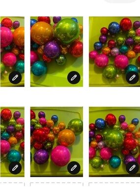 Colorful Shiny Holiday Ornaments Set - Mixed Bright Colors